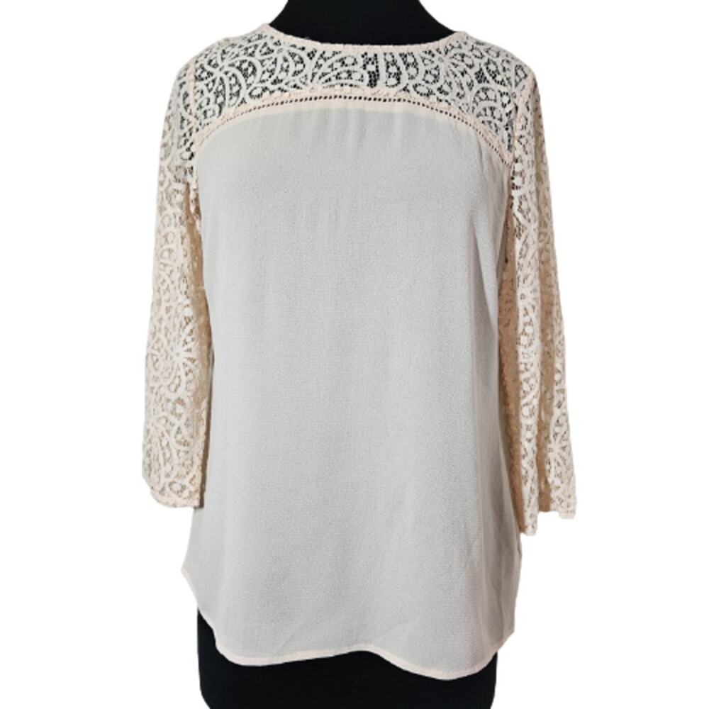Light Pink Lace Detail Blouse Size Medium